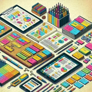 "Illustration of various digital tools and apps for organizing research notes, including notebooks, tags, and cloud storage icons, featured in the article 'Top Tools for Organizing Research Notes'."