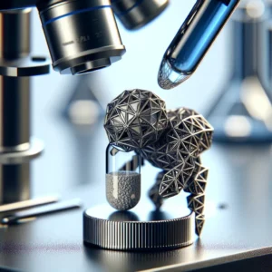 "Close-up of a targeted drug pump integrated within an origami robot structure, demonstrating innovative biomedical engineering and precision drug delivery technology."